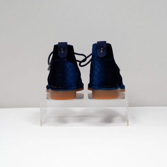 Hush Puppies Cyra Catelyn Navy Velvet Chukka Lace-up Ankle Booties Size 7 - Picture 6 of 9